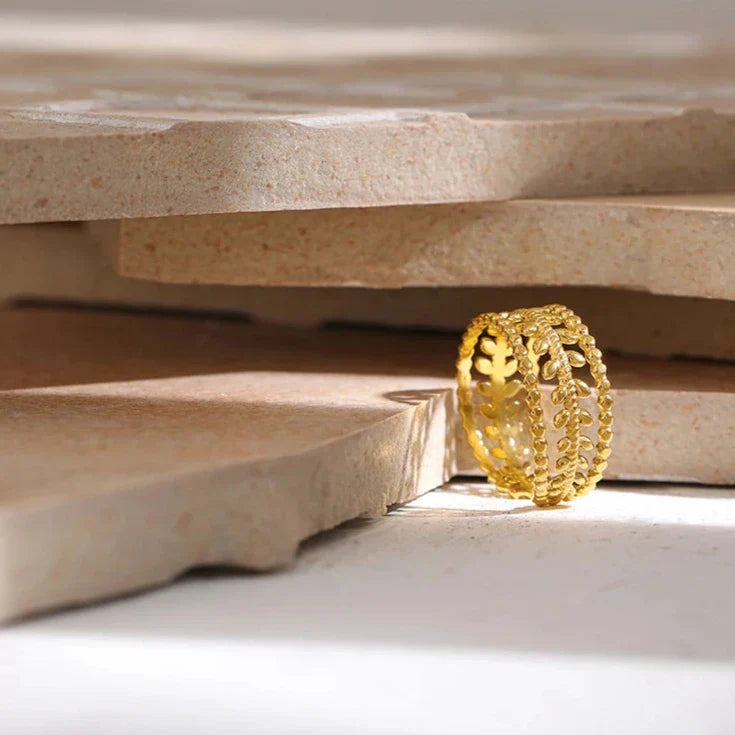 Blatt-Ring Gold