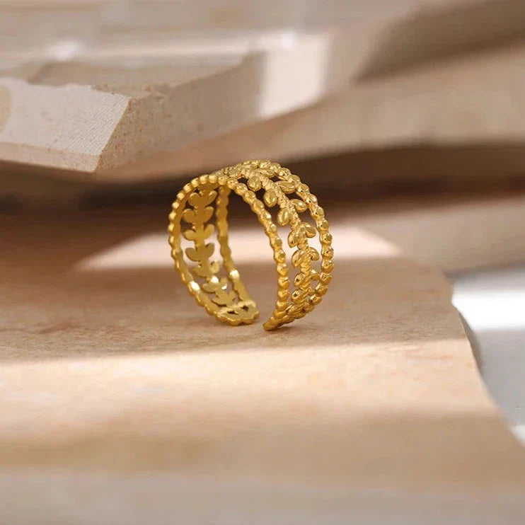 Blatt-Ring Gold