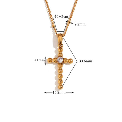 Kreuz Halskette mit Zirkonia