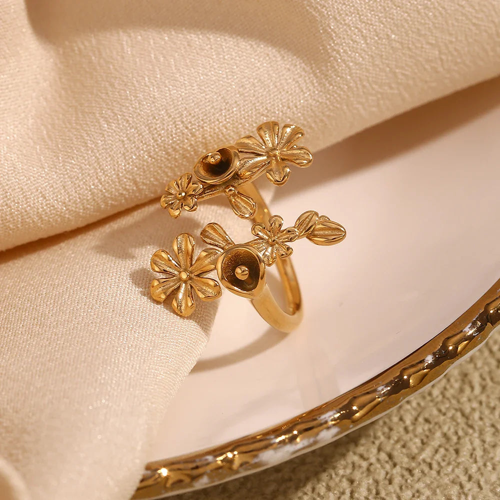 Ring Blume Zirkonia