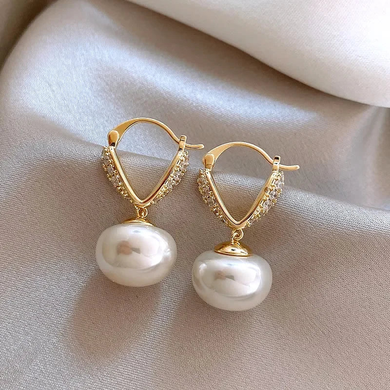 Brincos de Pérolas com Zircão - Elegância Francesa