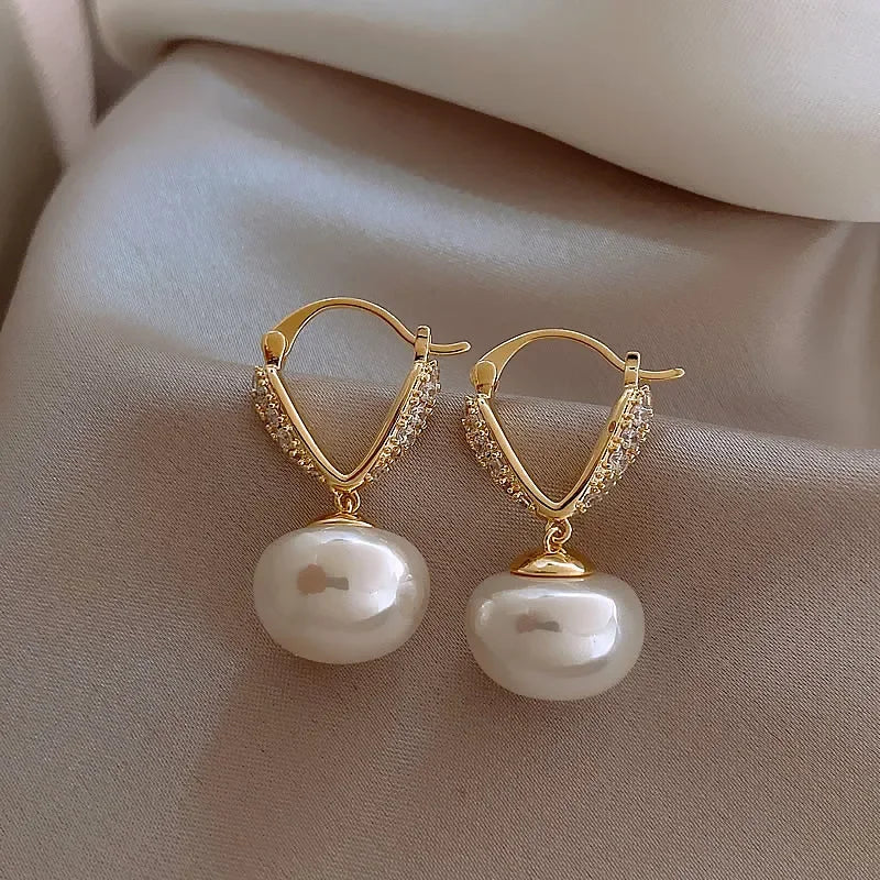 Brincos de Pérolas com Zircão - Elegância Francesa