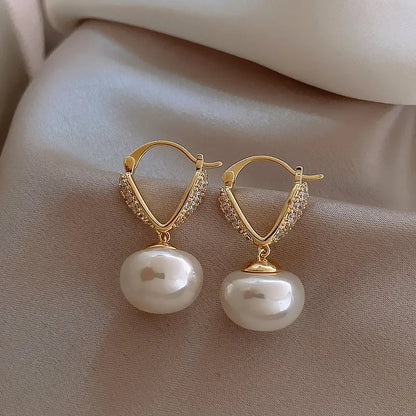 Brincos de Pérolas com Zircão - Elegância Francesa