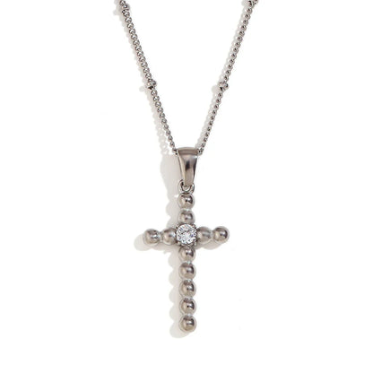 Kreuz Halskette mit Zirkonia