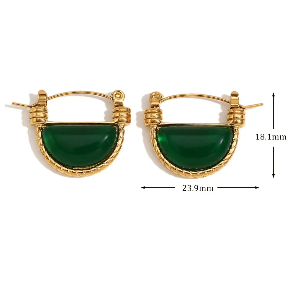 Ohrring Grüne Agate