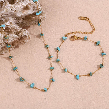 Armband und Halskette Blau