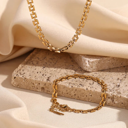 Halskette und Armband, vergoldet