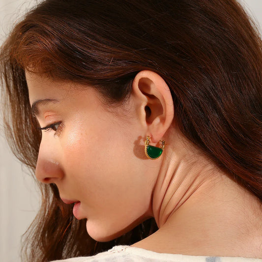 Ohrring Grüne Agate