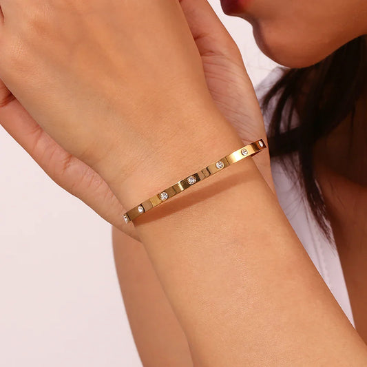 Goldenes Zirkonia-Armband