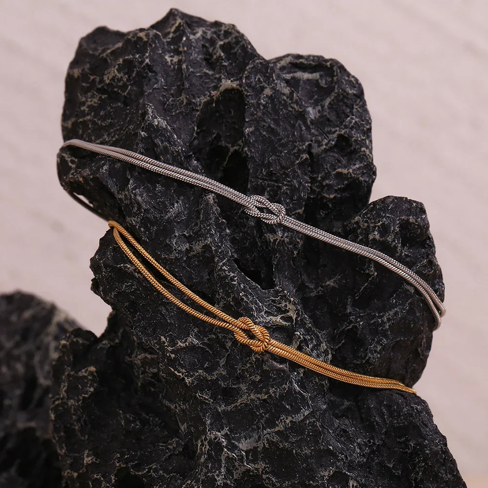 Doppeltes Edelstahl-Armband