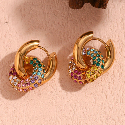 Creolen-Ohrringe mit Strass