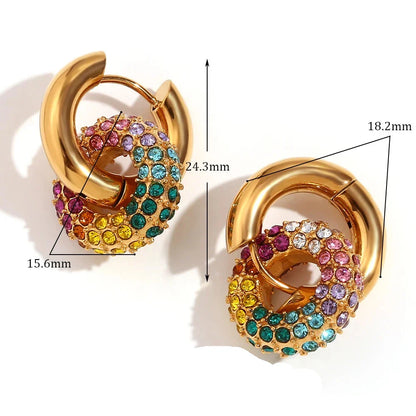 Creolen-Ohrringe mit Strass