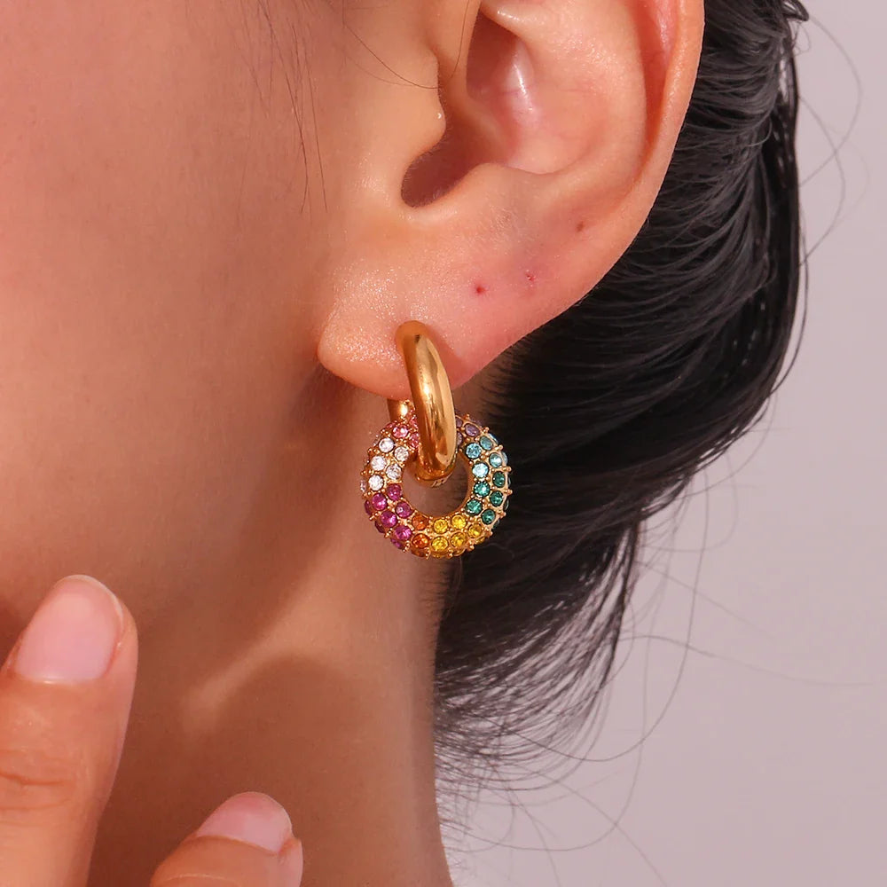 Creolen-Ohrringe mit Strass