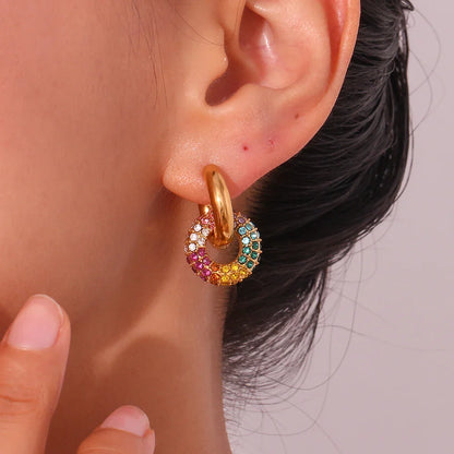 Creolen-Ohrringe mit Strass