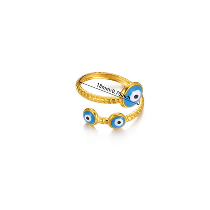 Anel Serpentine Olho Grego Azul em Aço Inoxidável