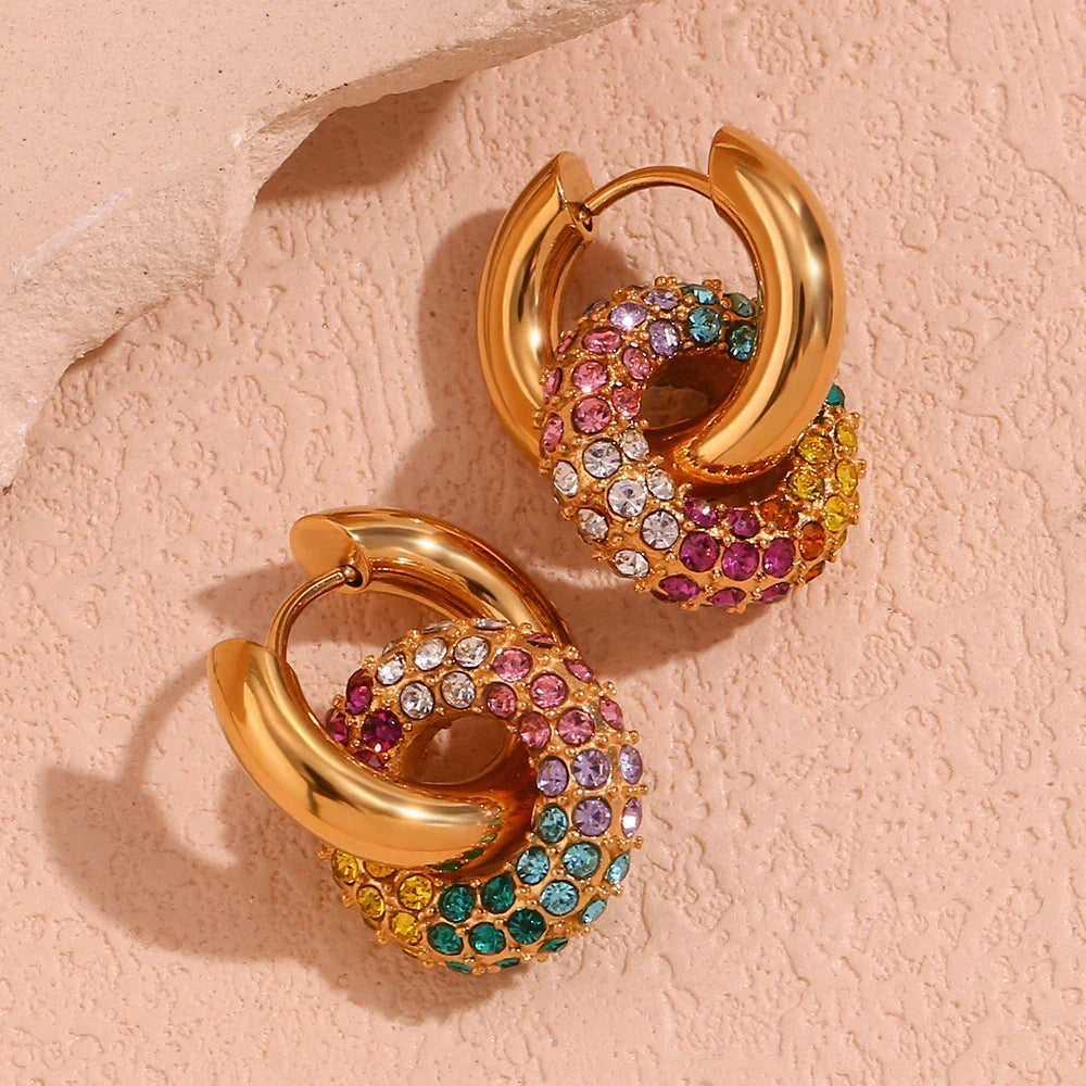 Creolen-Ohrringe mit Strass