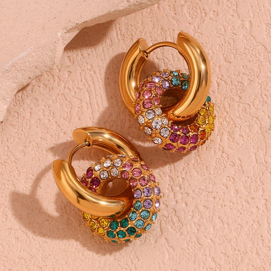 Creolen-Ohrringe mit Strass