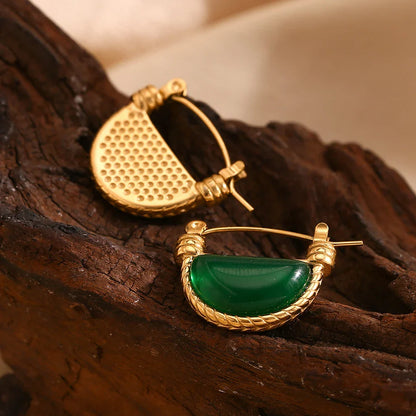 Ohrring Grüne Agate