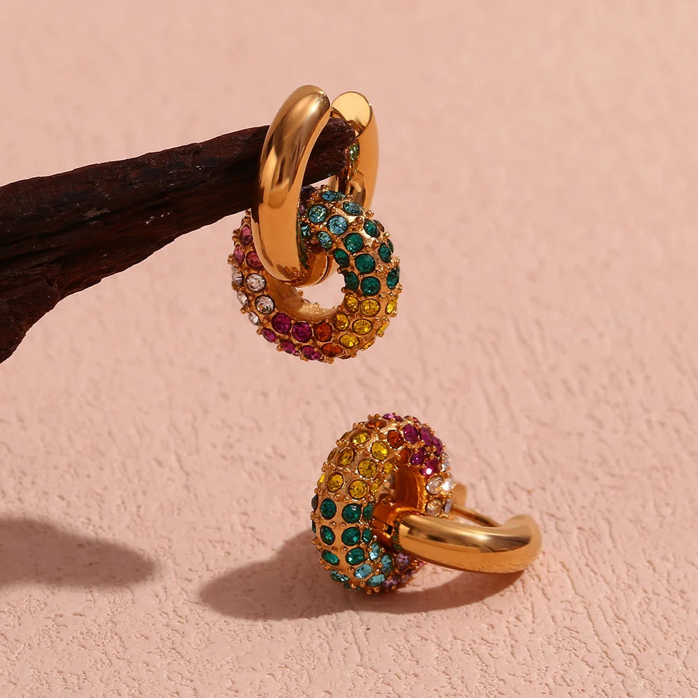 Creolen-Ohrringe mit Strass