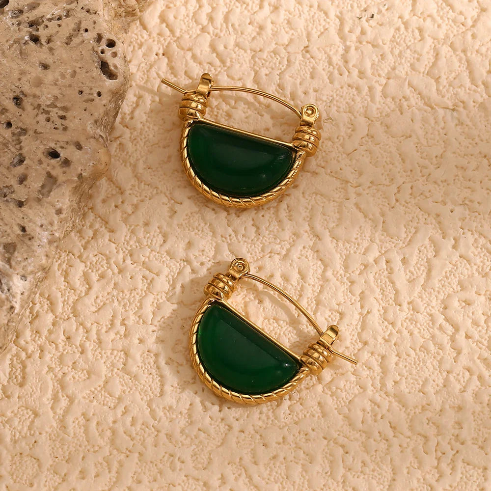 Ohrring Grüne Agate