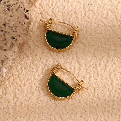 Ohrring Grüne Agate