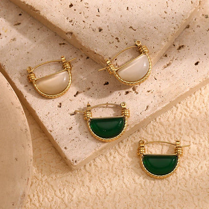 Ohrring Grüne Agate
