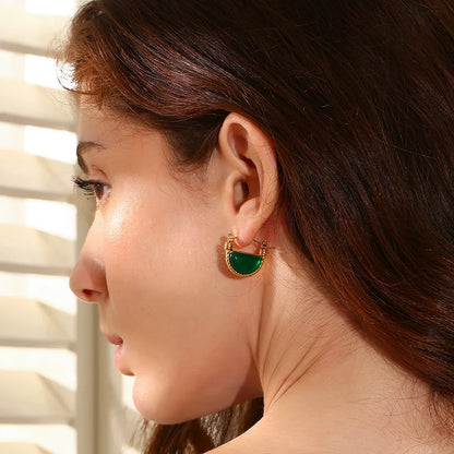Ohrring Grüne Agate