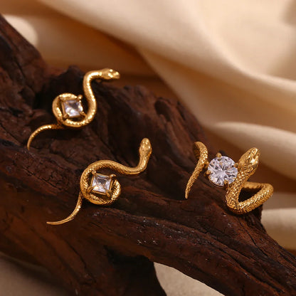 Schlangen-Ohrringe und -Ring