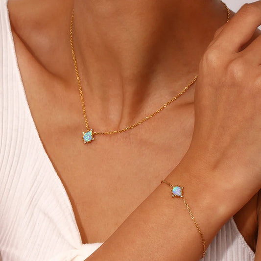 Wassertropfen-Schmuckset